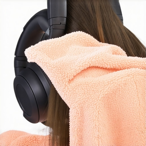 Person gently cleaning headphones with a microfiber cloth