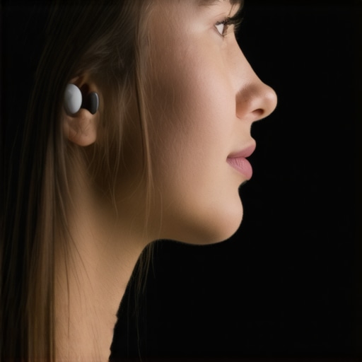 Wireless earbuds with sleek design used during streaming to demonstrate low latency features