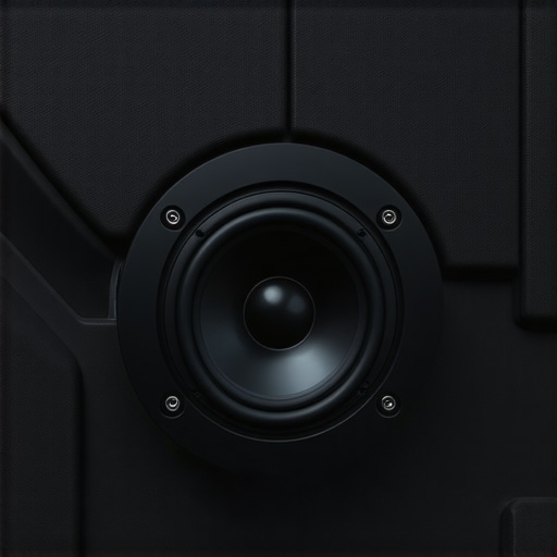 Close-up of a car door with a high-quality speaker securely mounted, damping materials around, highlighting vibration resistance.