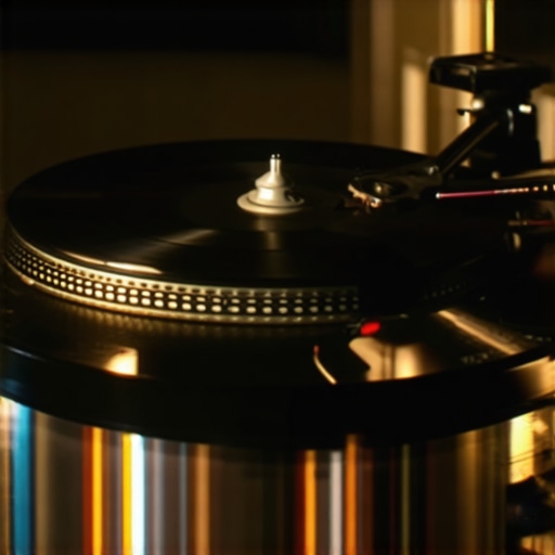 Person cleaning a turntable stylus and adjusting the tonearm for optimal sound