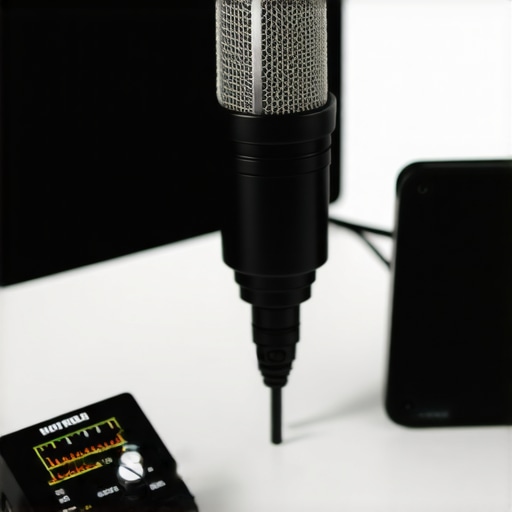 Essential Audio Maintenance Tools Calibration microphone and sound level meter used for maintaining home audio systems