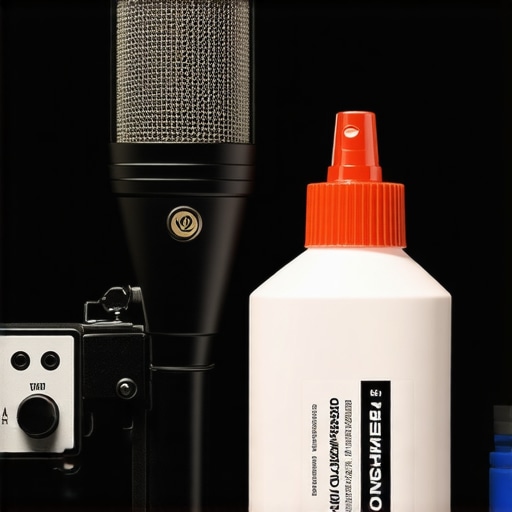 Home Audio Maintenance Tools Tools used for maintaining and calibrating home audio equipment, including ultrasonic cleaner and calibration microphone.