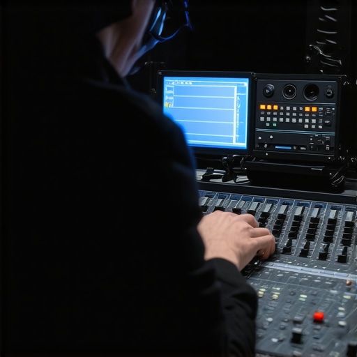 Professional Audio Calibration Tools in Action Sound engineer using calibration tools to optimize home audio system