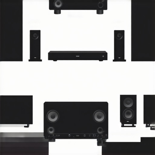 Comprehensive Home Audio System Setup A detailed and optimized home audio setup with high-quality speakers, soundbars, and room acoustics for superior sound experience.