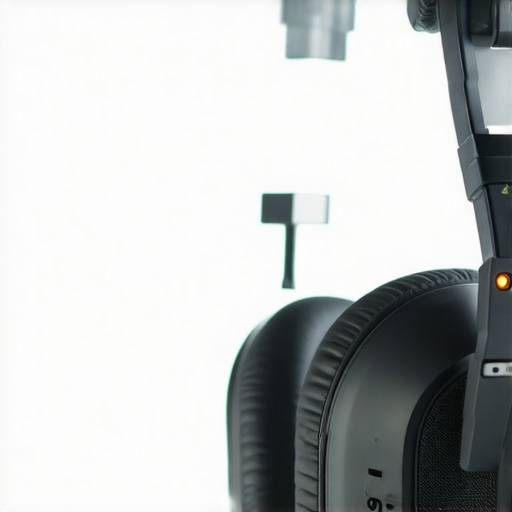 Close-up of headphones being burned-in for optimal sound quality