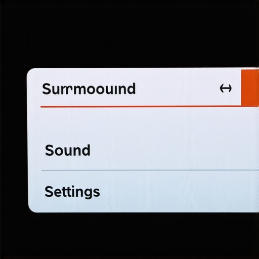 Receiver menu showing surround sound configuration options
