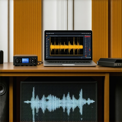 Professional Home Audio Calibration Technician calibrating home speakers using measurement tools and software