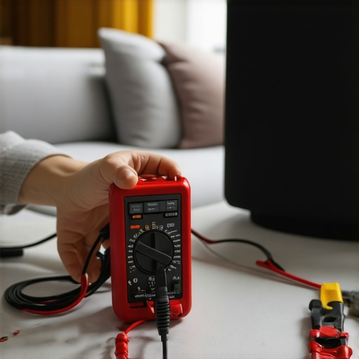 Using a Multimeter to Care for Your Home Audio System Person testing speaker impedance using a multimeter to maintain audio equipment