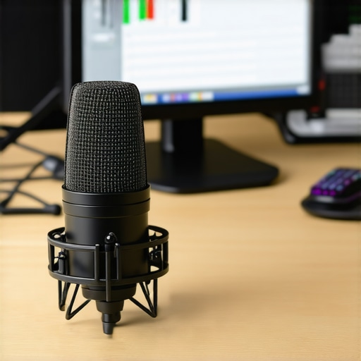 Calibrating Audio Equipment with a Measurement Microphone Person using a measurement microphone to calibrate home audio speakers