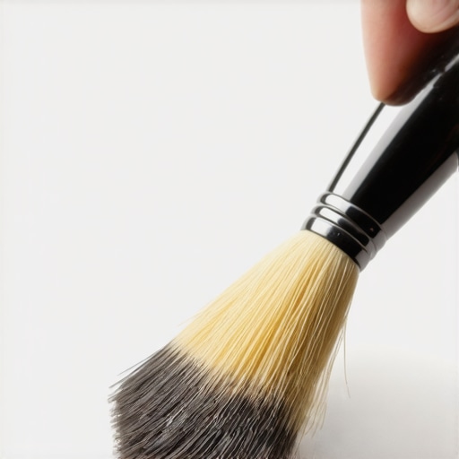 Gentle Stylus Cleaning Technique Person cleaning a turntable stylus with a soft brush for optimal audio performance