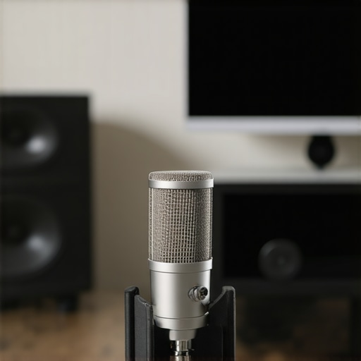 A microphone connected to a laptop measuring an audio system for optimal sound quality.