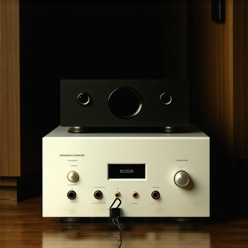 Close-up of vintage stereo components in a listening room