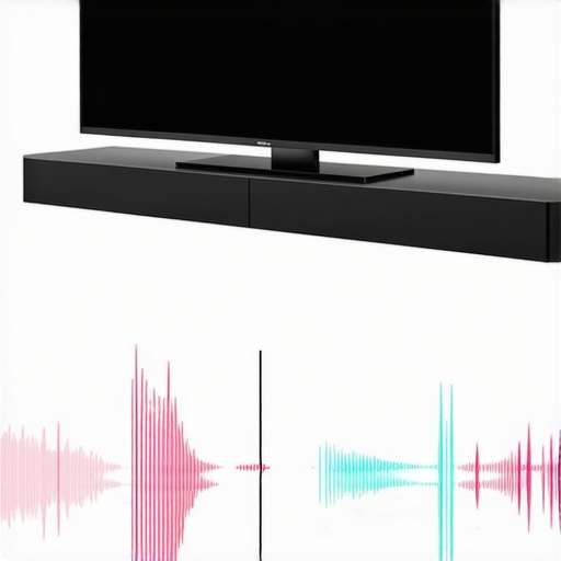 Illustration of sound waves reflecting off furniture and walls in a living room.