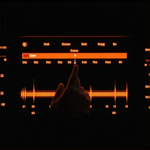 A person adjusting the digital soundstage balance on a car touchscreen head unit.