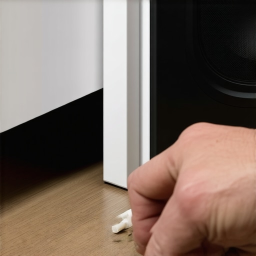 Hiding subwoofer wires along a baseboard with a professional raceway for a clean home theater look.