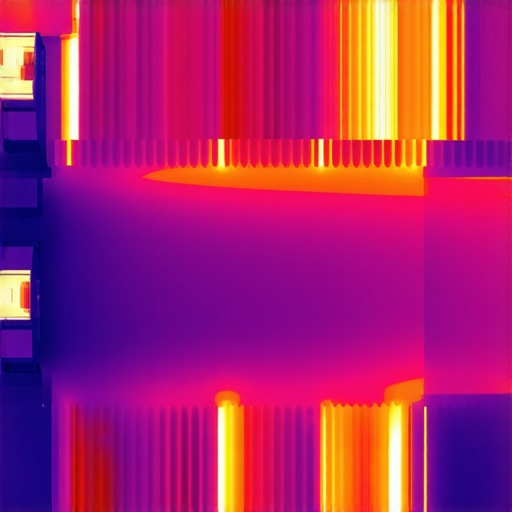 Thermal imaging of a car amplifier showing heat concentration during bridged operation