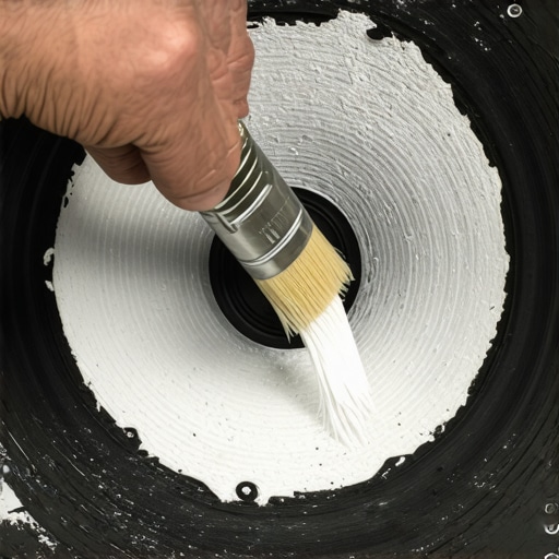 Applying adhesive to a vintage speaker woofer A hand applying glue to a speaker cone during a re-foaming repair process.