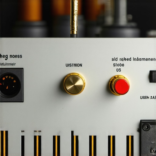 A close-up of a multimeter being used to test the resistance of an amplifier's gold-plated speaker terminals.
