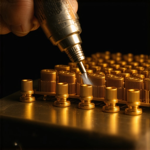 Cleaning Audio Contacts for Better Sound Close up of cleaning gold plated audio connectors on a vintage amplifier