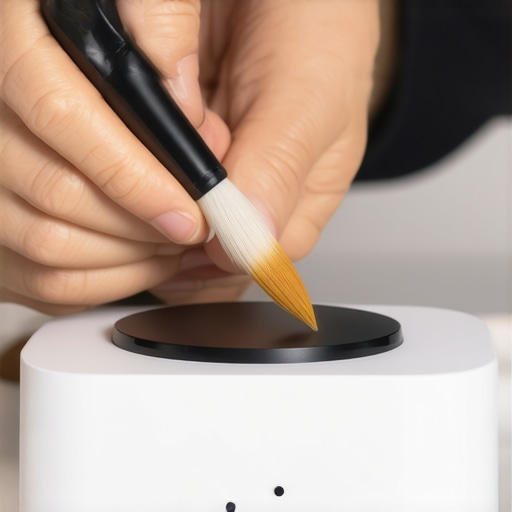 Technician cleaning audio ports with contact cleaner