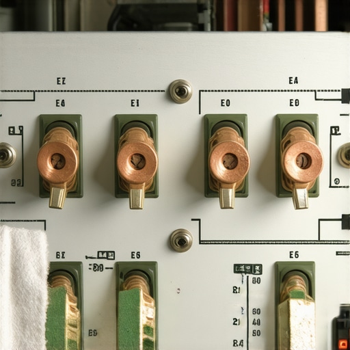 Close up of cleaning copper speaker terminals on a vintage receiver to improve audio conductivity.