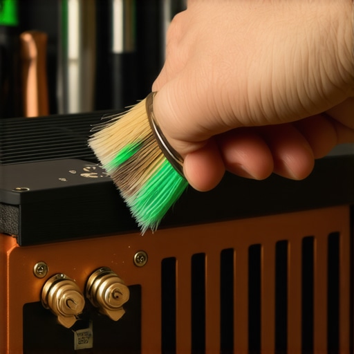 Cleaning Oxidized Speaker Terminals A close-up of cleaning green oxidation off copper speaker wire terminals for better audio quality.