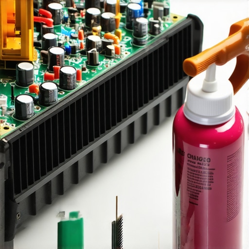 Cleaning Vintage Audio Amplifier Internals Audiophile cleaning the internal electronics of a vintage amplifier with contact cleaner