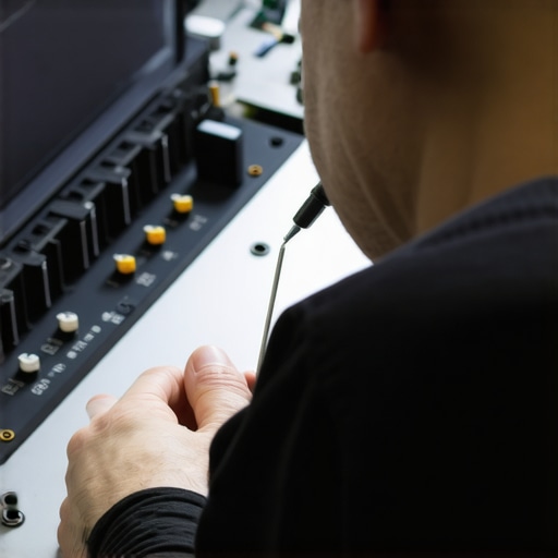 Applying electrical contact cleaner to the internal dials of a vintage stereo receiver.