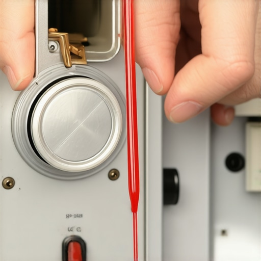 Close-up of contact cleaner being applied to an amplifier's internal volume potentiometer.