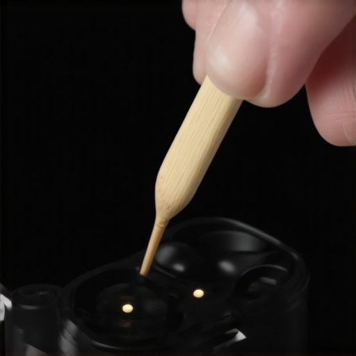Cleaning wireless earbud charging contacts Cleaning the charging pins inside a wireless earbud case to improve battery life.