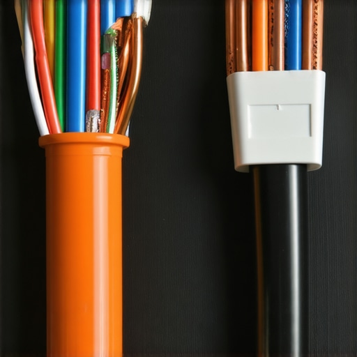 Comparing Heavy-Duty Power Cables to Standard Extension Cords A visual comparison of 12-gauge power wire versus a thin standard extension cord for audio equipment.