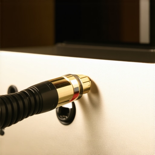 Connecting PC to Vintage Receiver via RCA Close-up of RCA cables connecting to a vintage 1970s amplifier