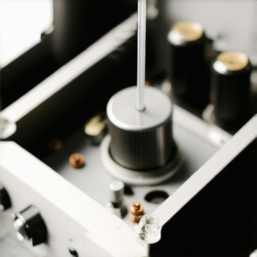 Detailing a Vintage Potentiometer with Contact Cleaner Macro view of a vintage amplifier potentiometer being treated with electronic contact cleaner.