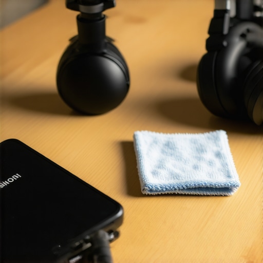 Close up of cleaning tools for audio equipment maintenance