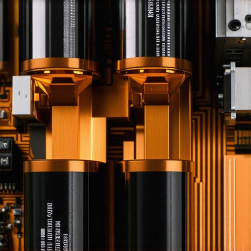 Internal view of a premium audio amplifier showing high-quality capacitors and cooling systems for better headroom.