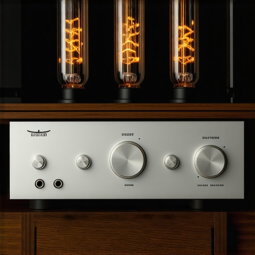 A high-end vacuum tube amplifier demonstrating professional audio equipment quality.