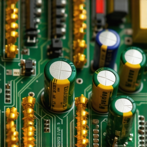 Close-up of the internal circuit board and capacitors of a premium digital-to-analog converter.