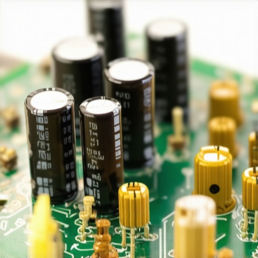 Close-up of internal circuitry in a premium audio amplifier showing relay switches.