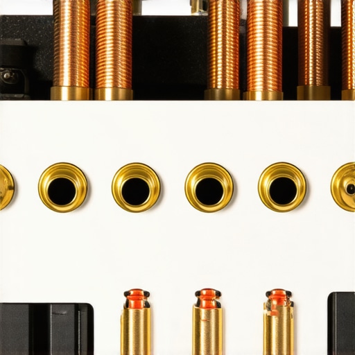 High-quality audio amplifier cable connections Close-up of professional speaker cables connected to an amplifier's rear panel