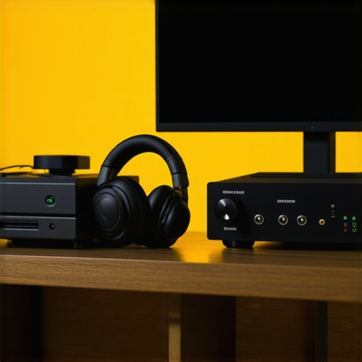 Improving console audio with an external amplifier A dedicated headphone amplifier connected to a gaming console for better audio quality.