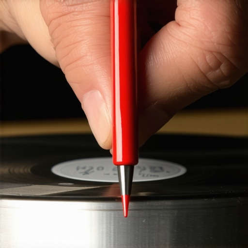 Installing a new record player stylus Close up of a replacement stylus being fitted to a turntable cartridge