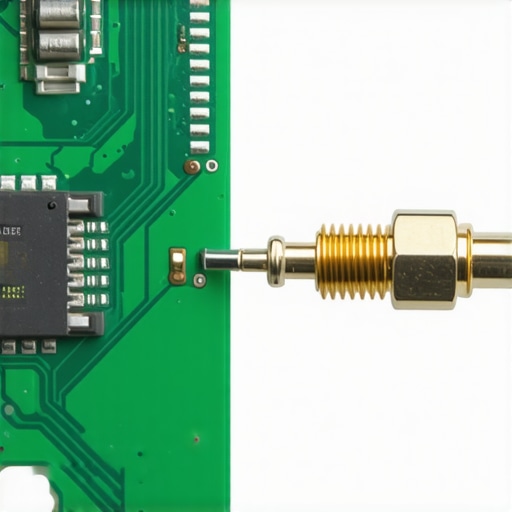 Close-up of a Bluetooth trace antenna on a circuit board.