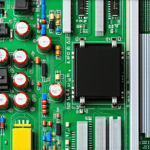 Close up of amplifier internal components and heatsinks for better thermal performance.