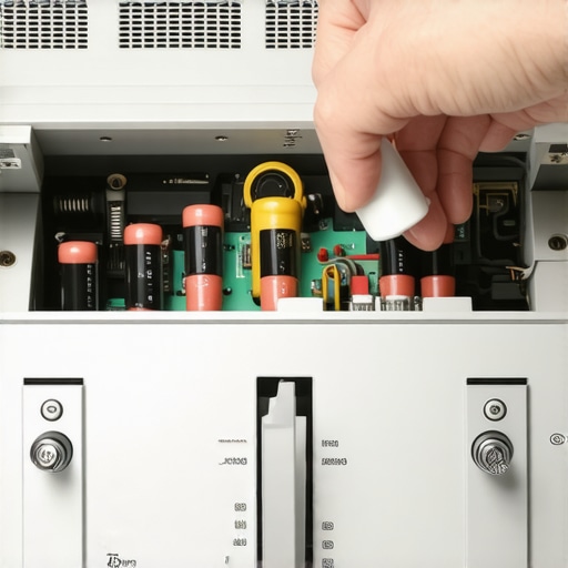 Internal View of Vintage Audio Repair Cleaning internal components of a vintage audio receiver