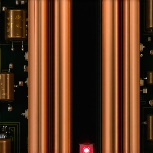 Internal components of an audio receiver in protection mode A detailed view of amplifier circuits and heatsinks for thermal management.