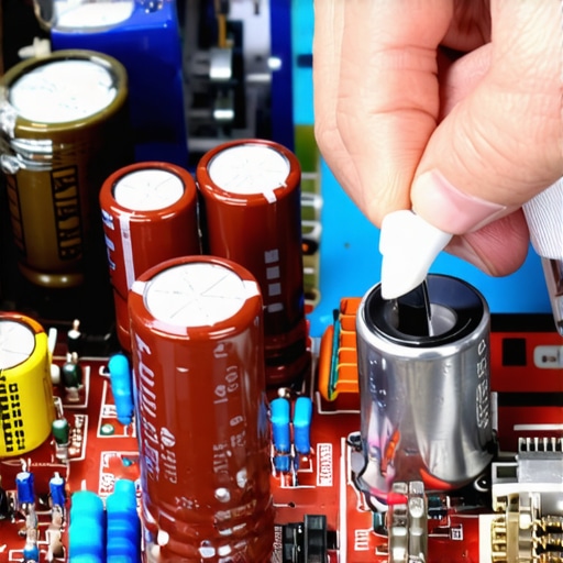Maintaining Vintage Audio Electronics A technician cleaning the internal components of a high-end audio amplifier with specialized contact cleaner.