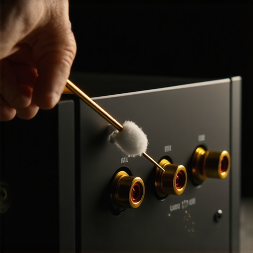 Cleaning audio terminals to prevent signal loss