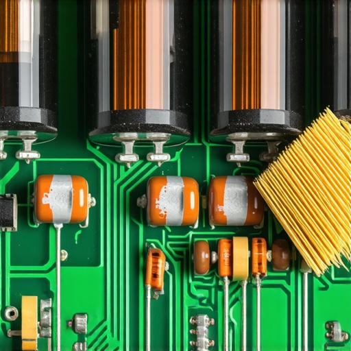 A soft brush cleaning dust off a high-end vintage amplifier circuit board