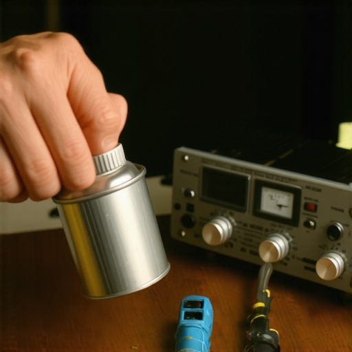 Cleaning a volume knob on a vintage receiver with contact cleaner