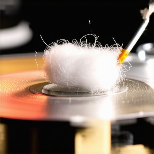A cotton swab cleaning a vintage CD player laser lens manually